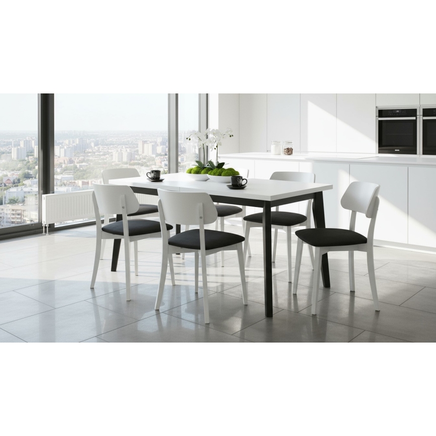 Matstol EZRA vit/svart