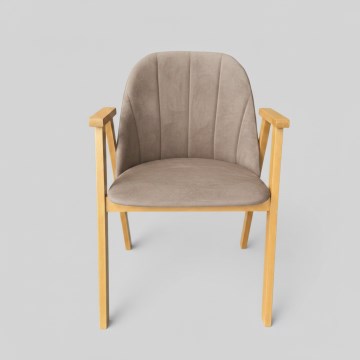 Matstol GARDA ek/beige