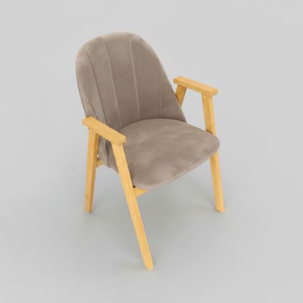Matstol GARDA ek/beige