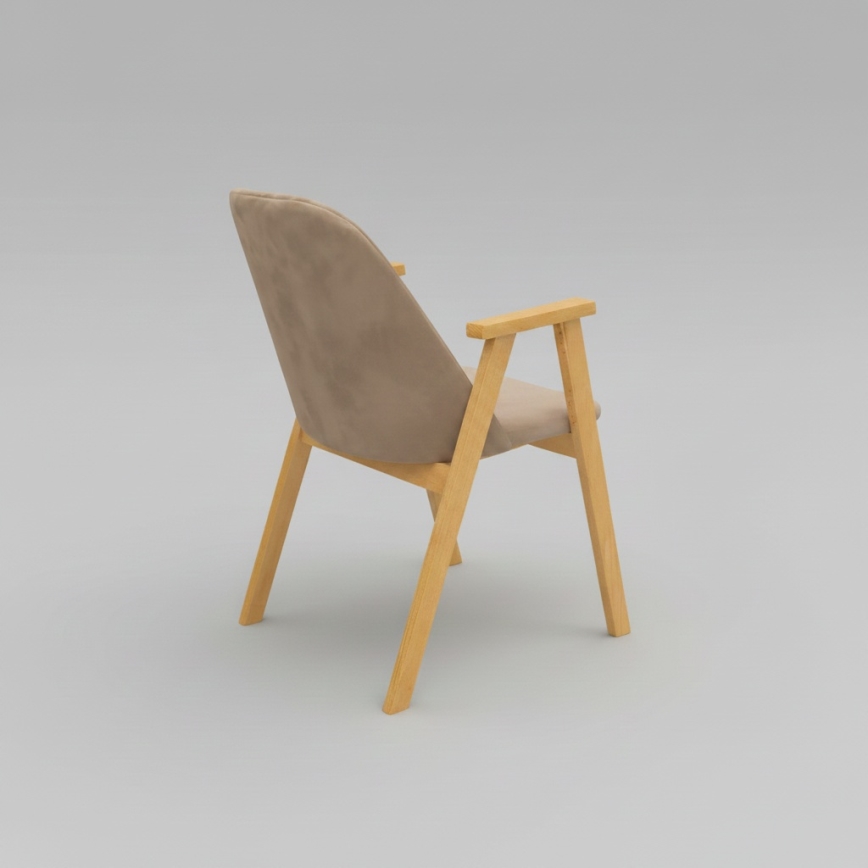 Matstol GARDA ek/beige