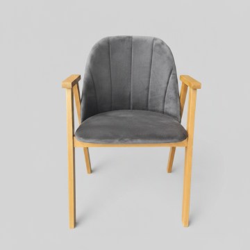 Matstol GARDA ek/grå