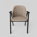 Matstol GARDA svart/beige