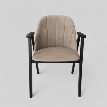 Matstol GARDA svart/beige