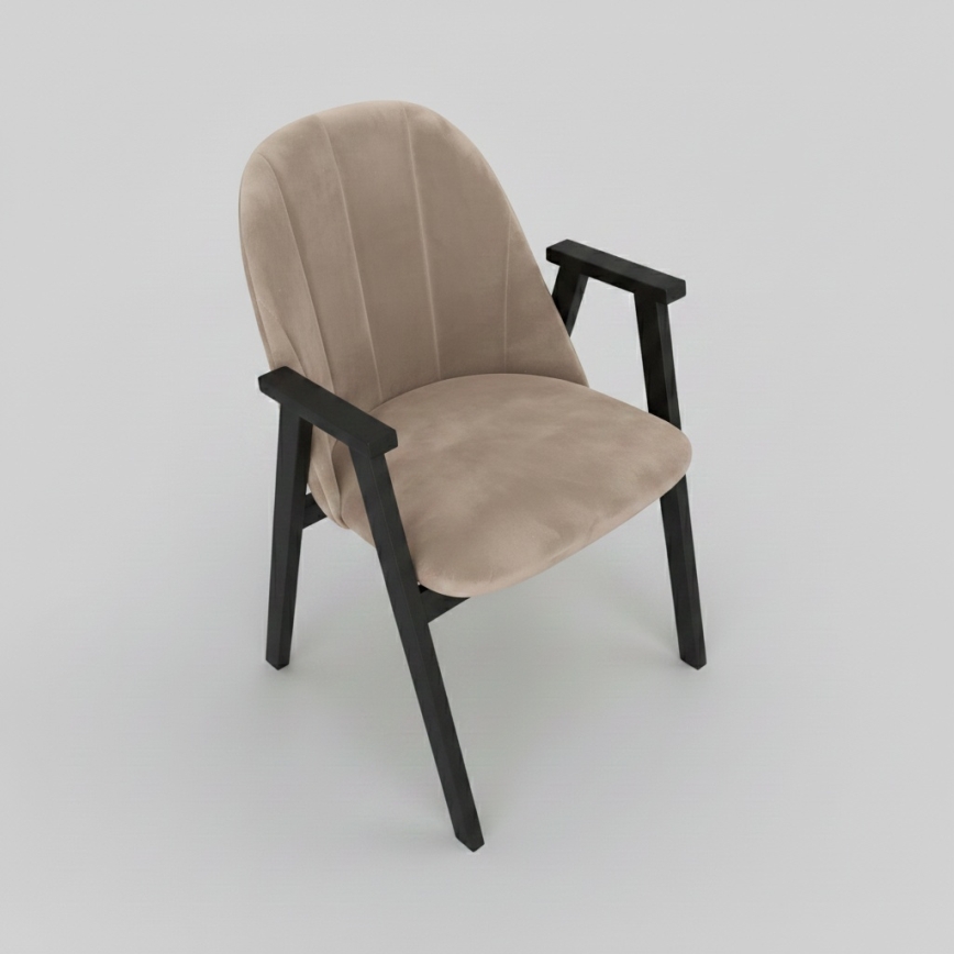 Matstol GARDA svart/beige