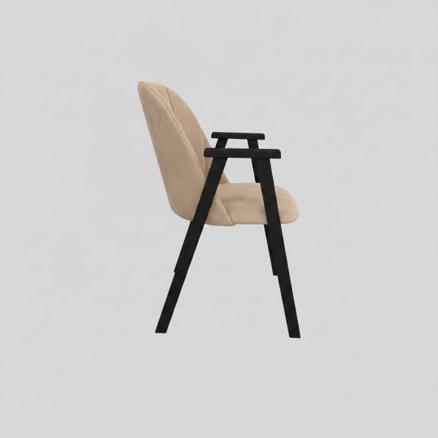 Matstol GARDA svart/beige