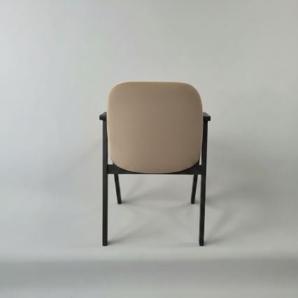 Matstol GARDA svart/beige