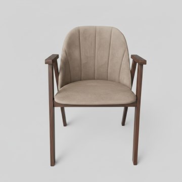 Matstol GARDA, valnöt/beige