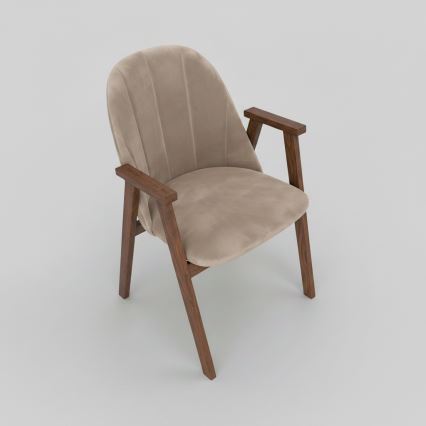 Matstol GARDA, valnöt/beige