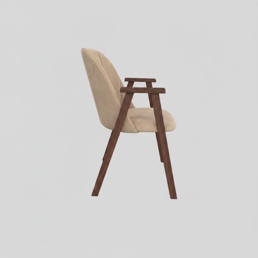 Matstol GARDA, valnöt/beige