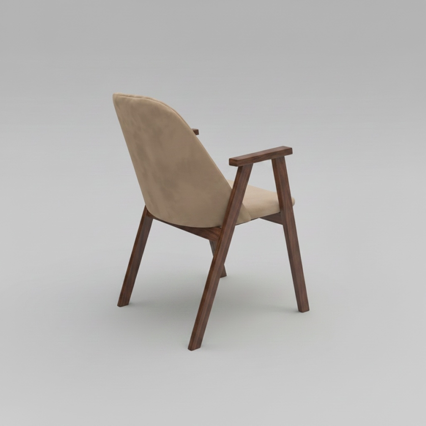 Matstol GARDA, valnöt/beige