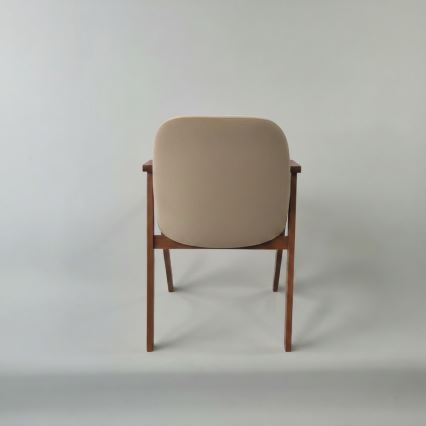 Matstol GARDA, valnöt/beige
