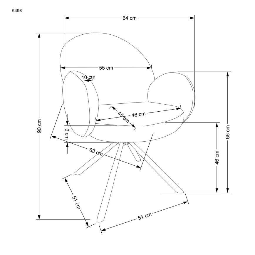 Matstol KIVA, 1 st, brun