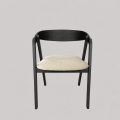 Matstol LUSO svart/beige