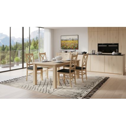 Matstol NATE ek Sonoma/svart