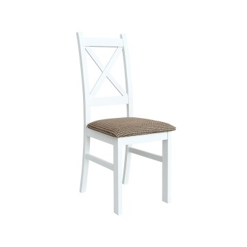 Matstol NATE vit/brun