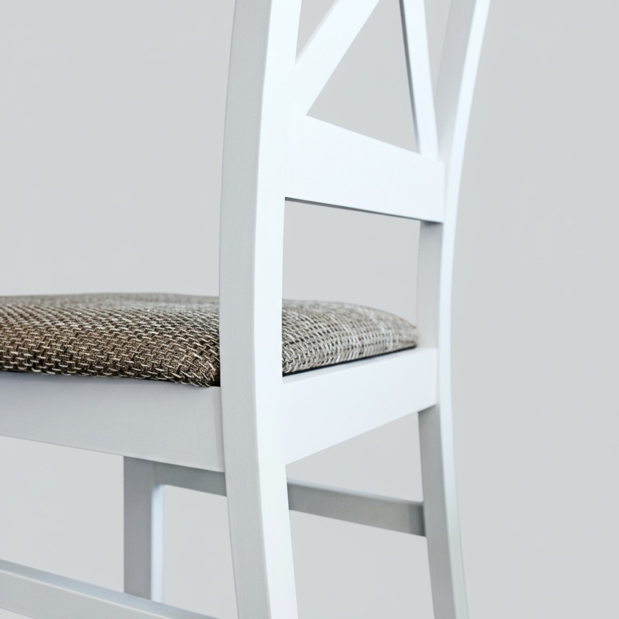 Matstol NATE vit/brun