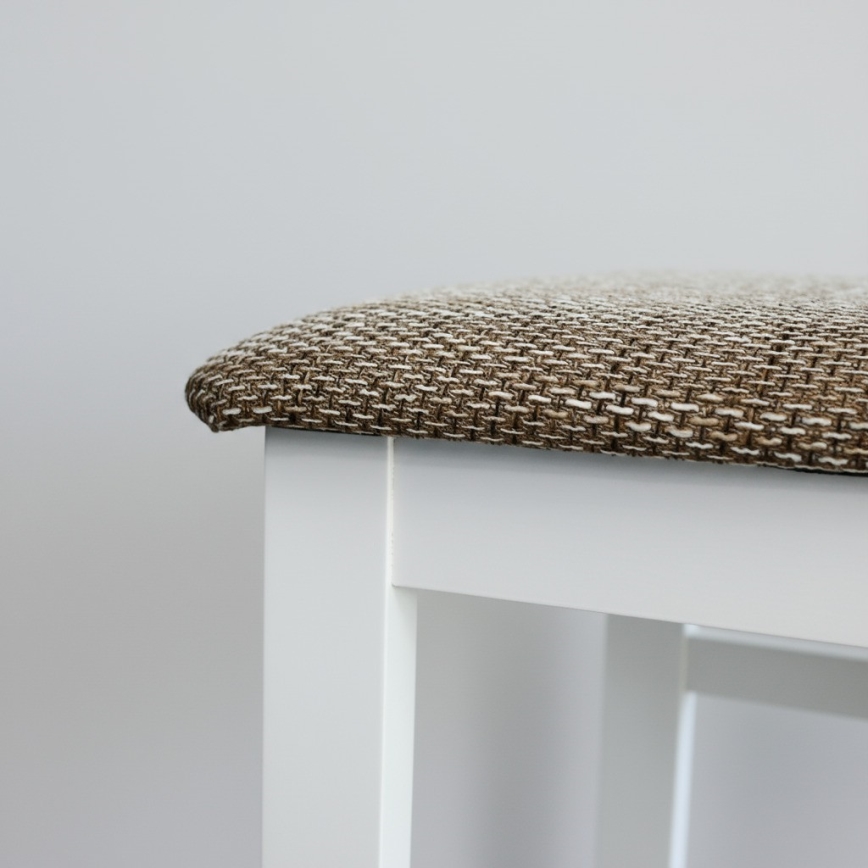 Matstol NATE vit/brun