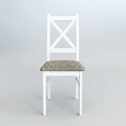 Matstol NATE vit/brun