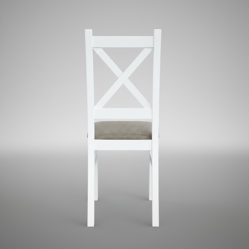 Matstol NATE vit/brun