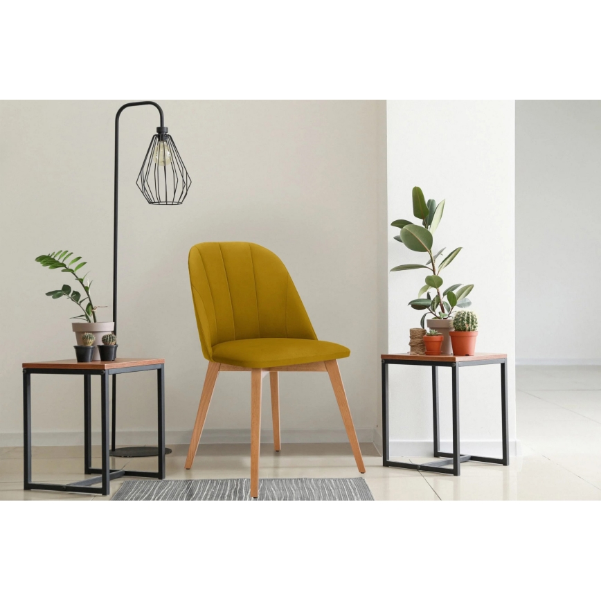 Matstol RIFO 86x48 cm gul/ljus ek