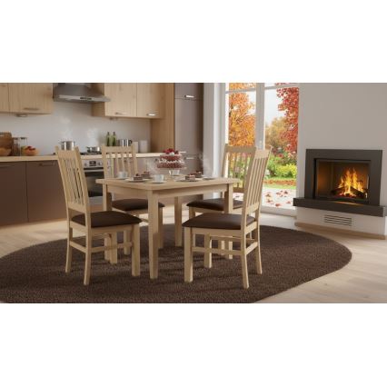 Matstol SIMON bok/mörkbrun