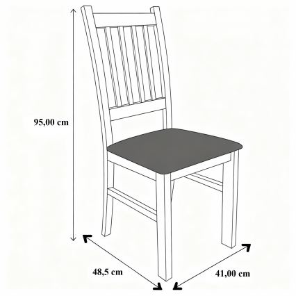 Matstol SIMON bok/mörkbrun