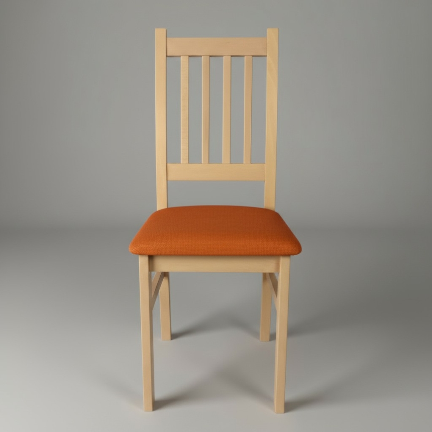 Matstol SIMON bok/orange