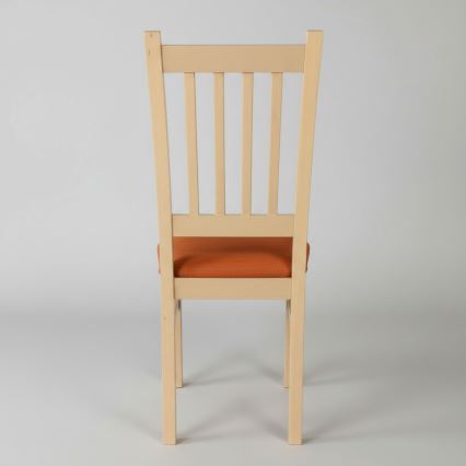 Matstol SIMON bok/orange