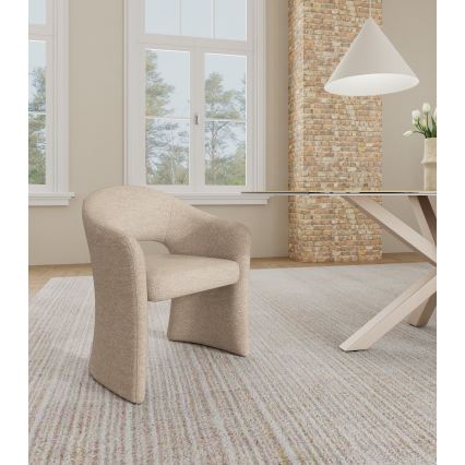 Matstol TORI med armstöd, beige
