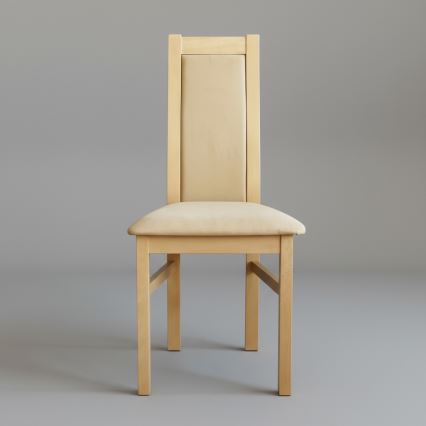 Matstol ZOE, ek/krämfärgad