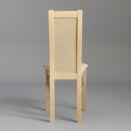 Matstol ZOE, ek/krämfärgad
