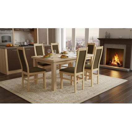 Matstol ZOE ek/mörkbrun