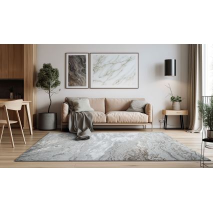 Matta CREATION 200 x 290 cm, 1950 g/m², grå/brun med marmormönster