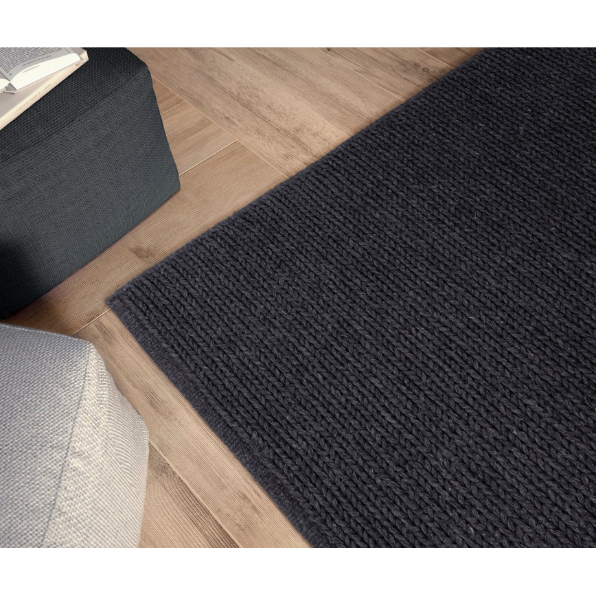 Matta FIR WOOL 160x230 cm 2600 g/m2 antracit/natur