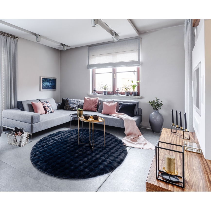 Matta RABBIT BUBBLE 160 cm mörkblå