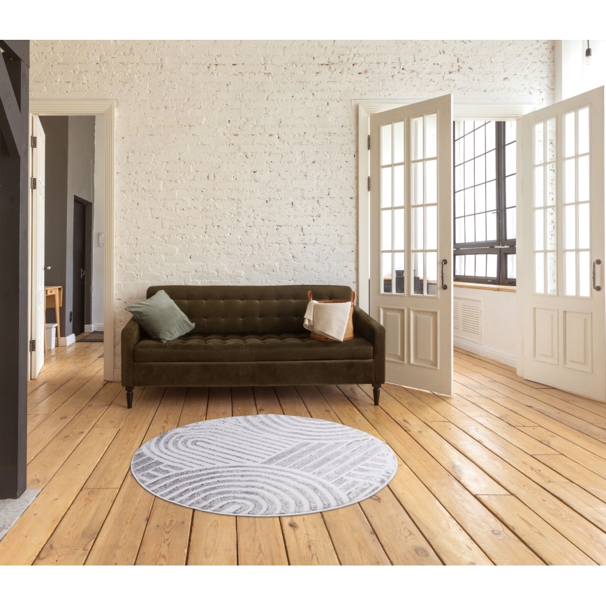 Matta SALAMANCA 100 cm grå/vit