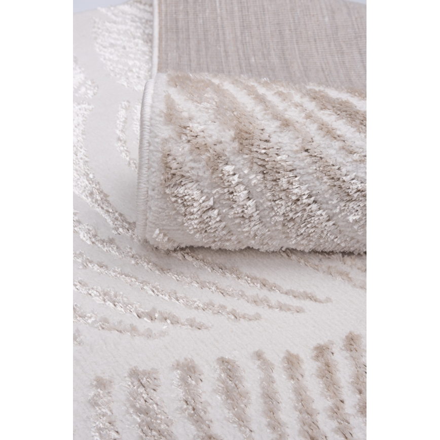 Matta SALAMANCA 160x230 cm beige/vit/lövmönster