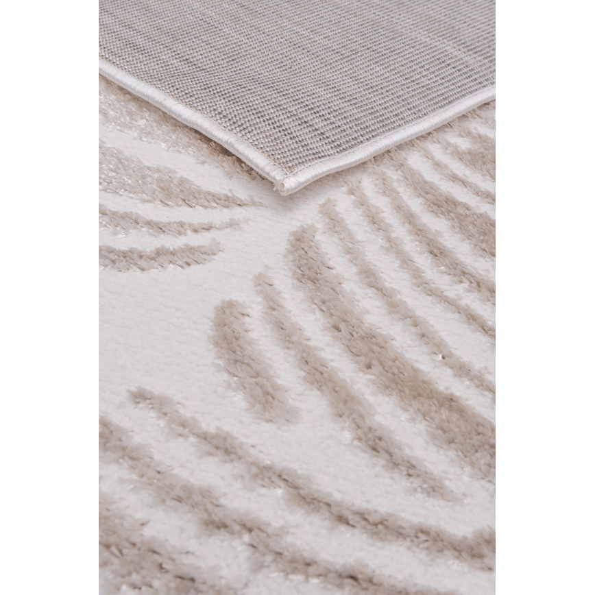 Matta SALAMANCA 160x230 cm beige/vit/lövmönster
