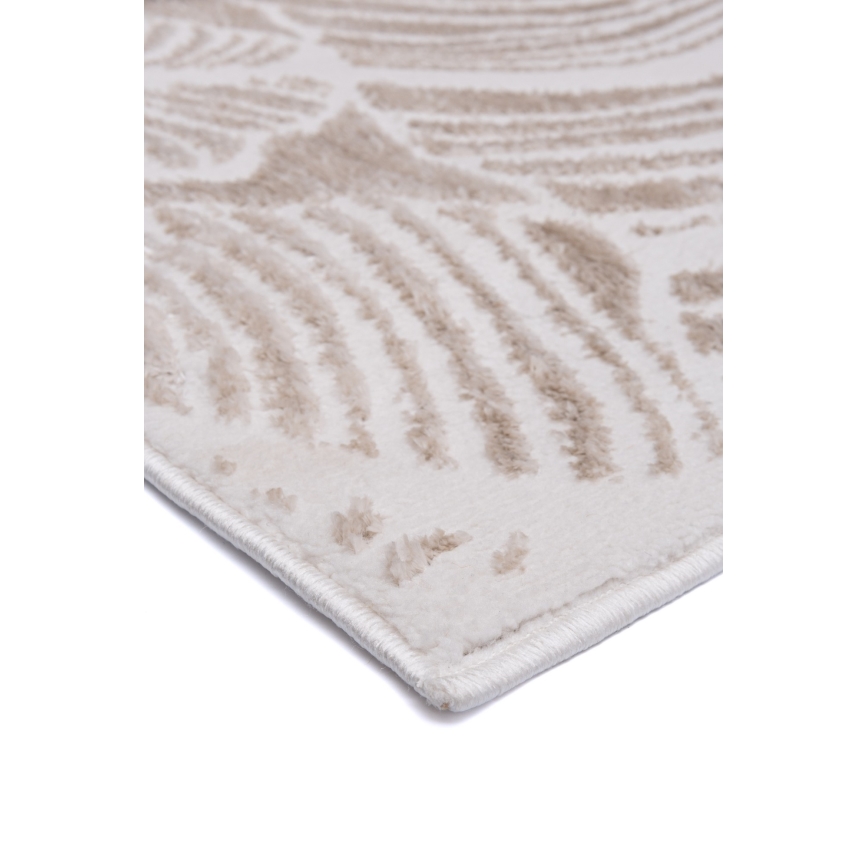 Matta SALAMANCA 160x230 cm beige/vit/lövmönster