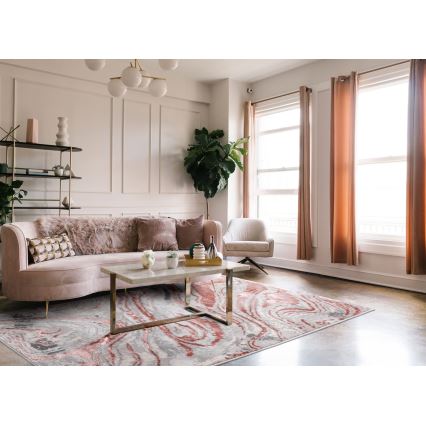 Matta STONE 160x220 cm rosa/grå