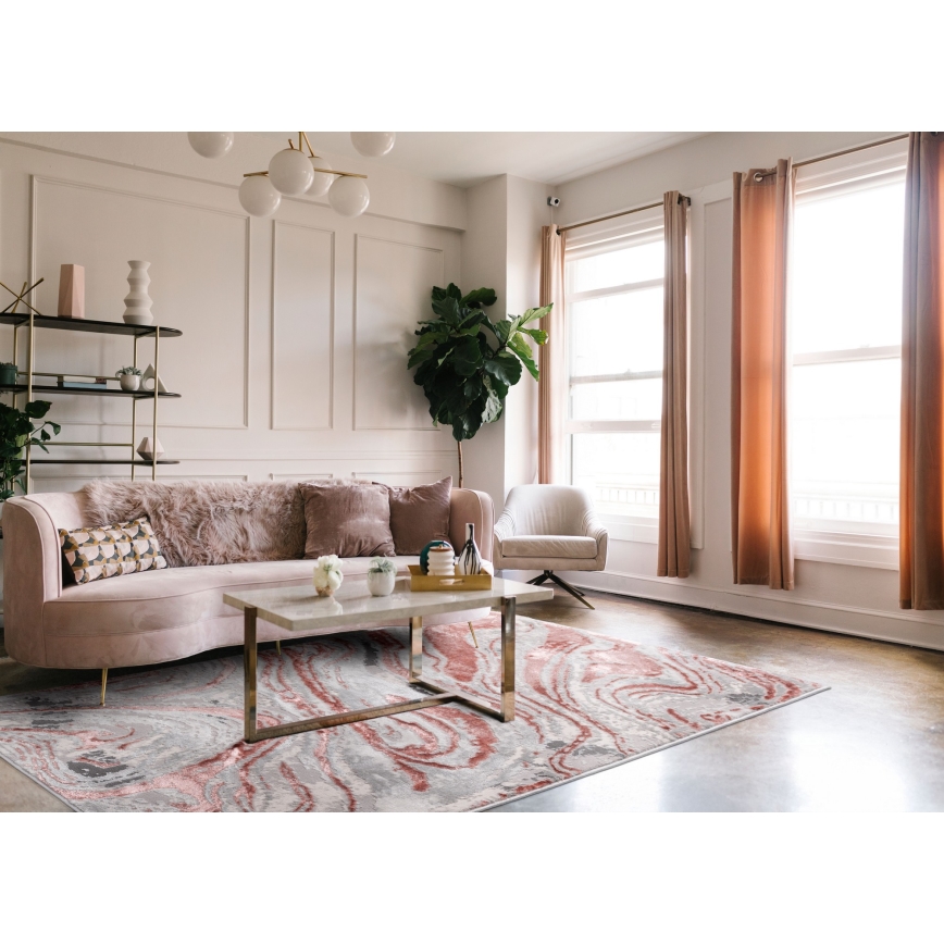 Matta STONE 160x220 cm rosa/grå