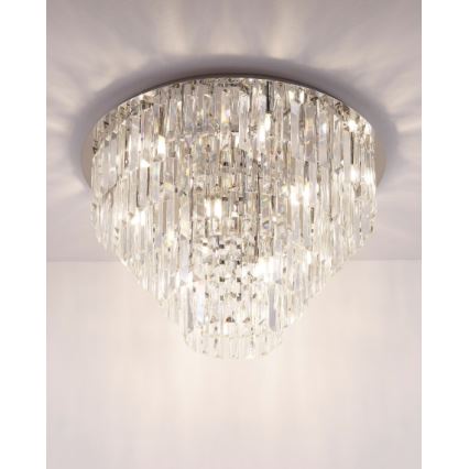 MAXLIGHT C0137 - Taklampa MONACO 15xG9/40W/230V diameter 60 cm skinande krom