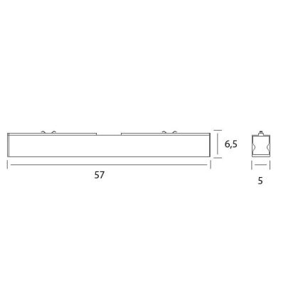 MAXLIGHT C0190 - LED taklampa LINEAR LED/18W/230V 57 cm svart