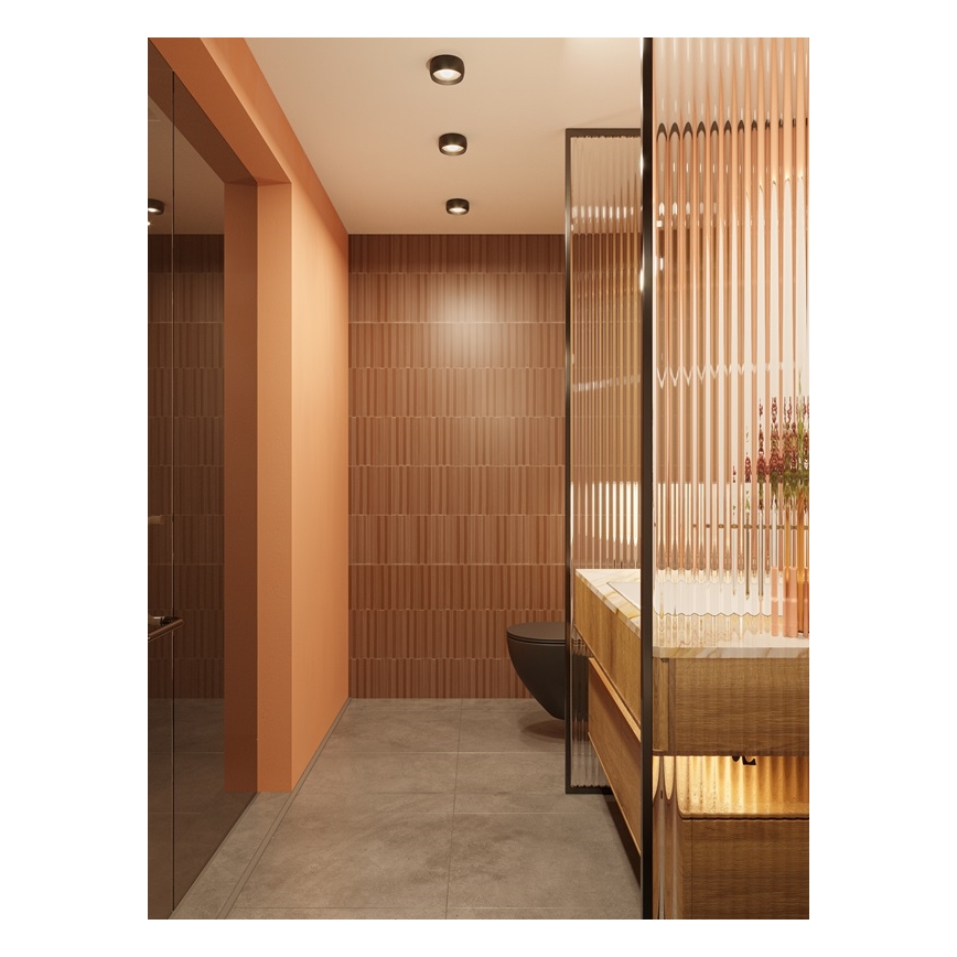 MAXLIGHT C0204 - LED taklampa för badrum KODAK LED/8W/230V diameter 10,8 cm IP44 svart