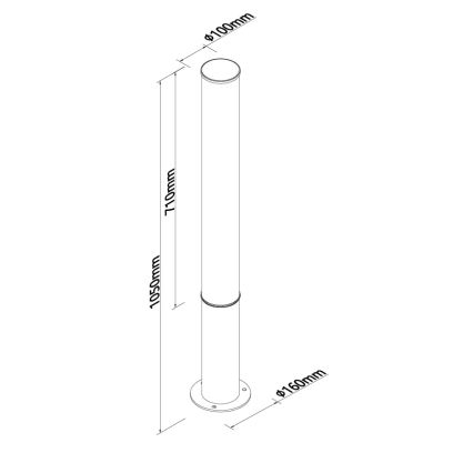 MAXLIGHT F0065 - LED utomhuslampa GARDENIA LED/25W/230V 105 cm CRI 93 IP65 antracit
