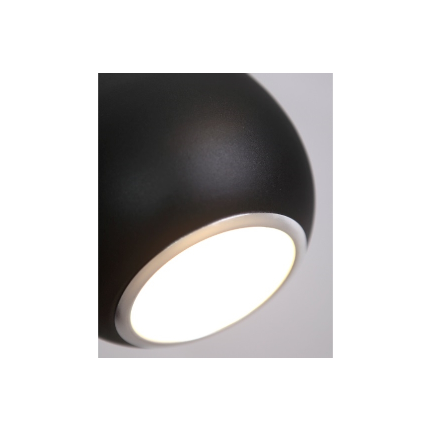 MAXLIGHT P0233 - Ljuskrona med textilsladd DROP 1xE27/40W/230V diameter 20 cm svart