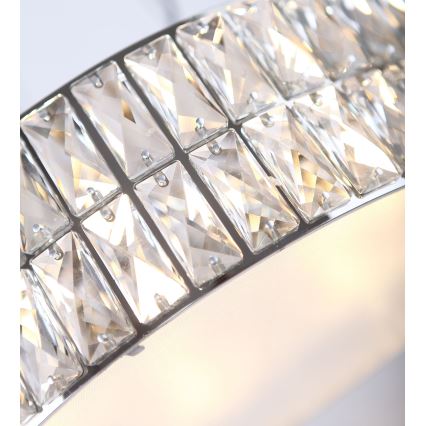 MAXLIGHT P0236 - Ljuskrona med textilsladd DIAMANTE 5xG9/42W/230V diameter 38 cm skinande krom