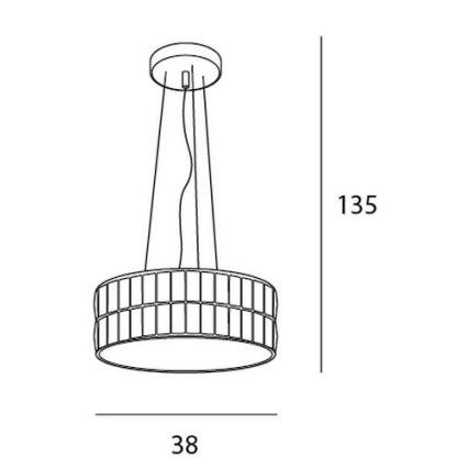 MAXLIGHT P0236 - Ljuskrona med textilsladd DIAMANTE 5xG9/42W/230V diameter 38 cm skinande krom