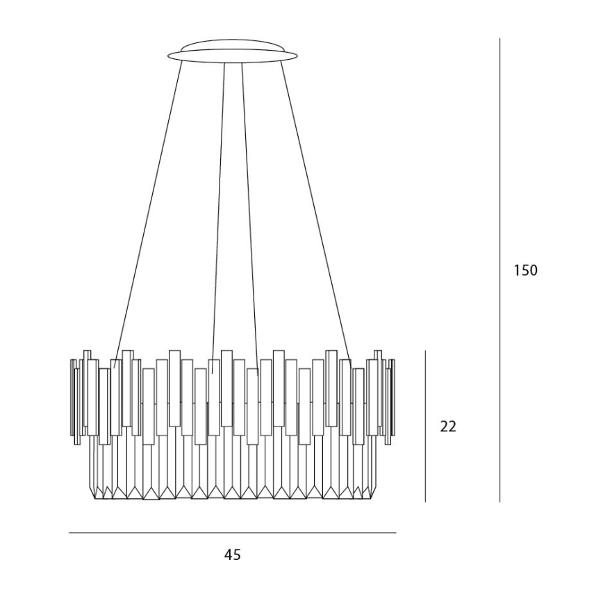 MAXLIGHT P0368 - Ljuskrona med textilsladd TREND 8xE14/40W/230V diameter 45 cm guld