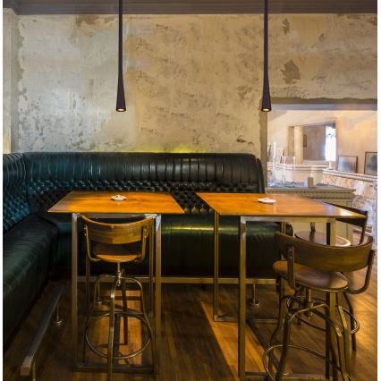 MAXLIGHT P0372 - LED ljuskrona med textilsladd KAFFE LED/7W/230V diameter 3 cm svart